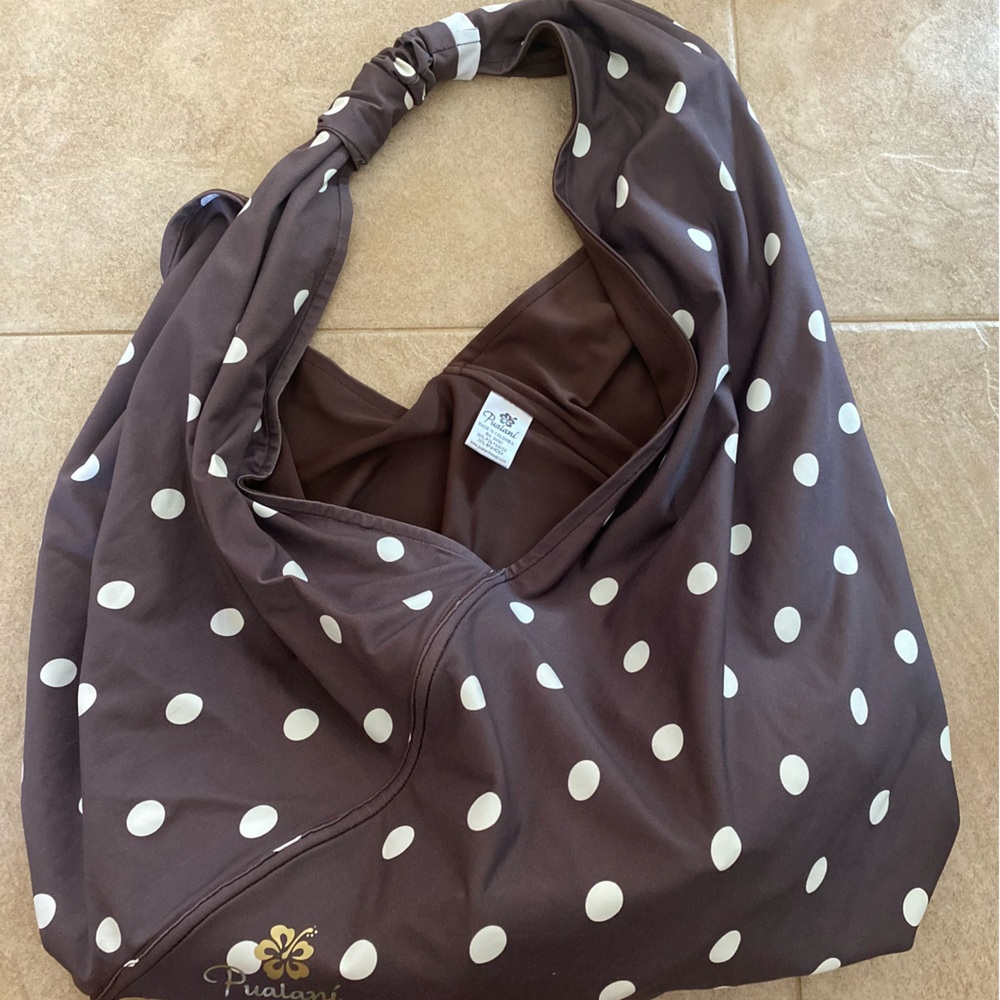 Pualani Hawaii Chocolate Polka Dot Hobo Bag